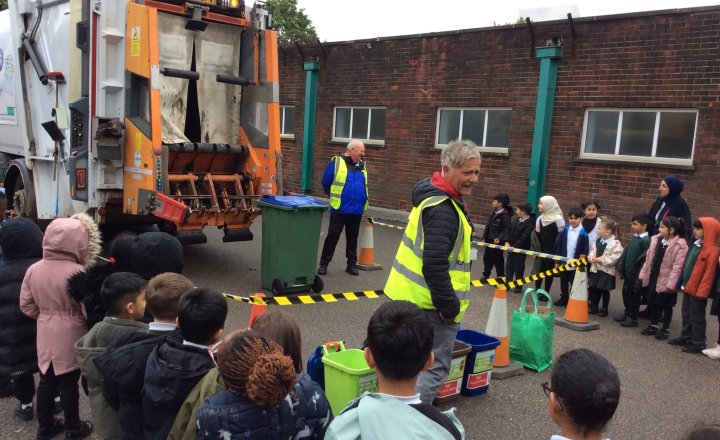 Image of Year 1 and 2 learn about Recycling!