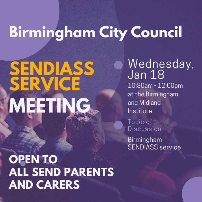 Image of Birmingham SENDIASS Meeting Invitation