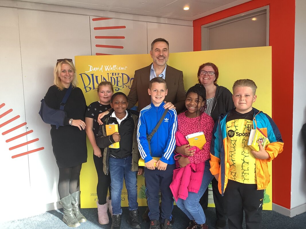 Image of Hardwick Green children meet David Walliams!