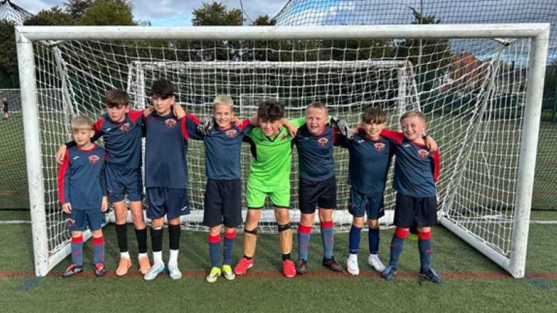 Image of Year 5&6 football team - 2nd Place!
