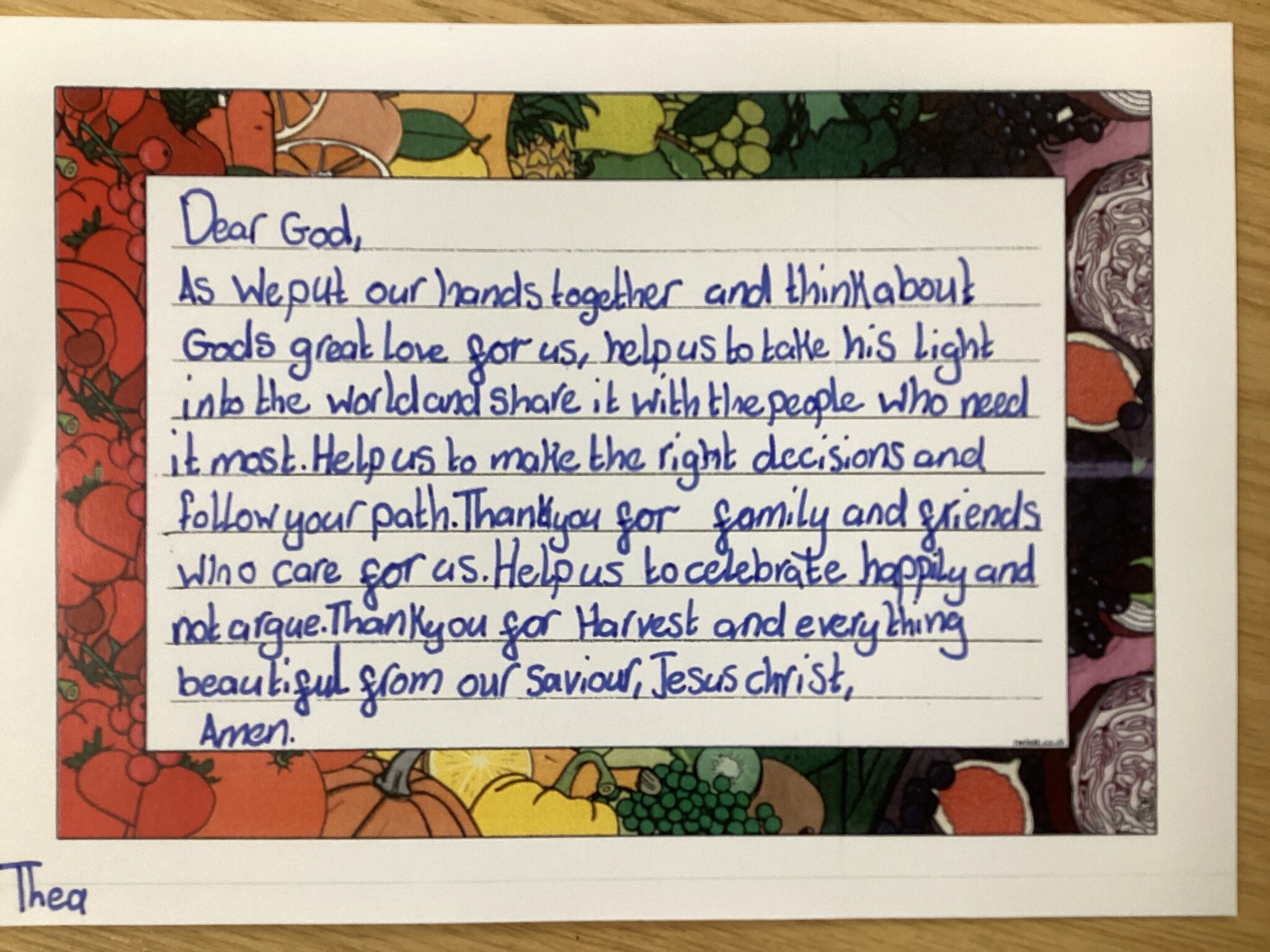 Image of Harvest prayers