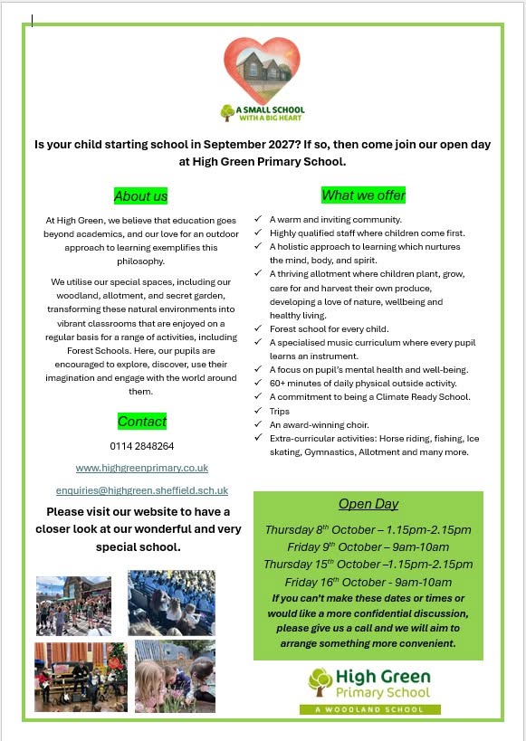 Image of Open Days for Children starting September 2027