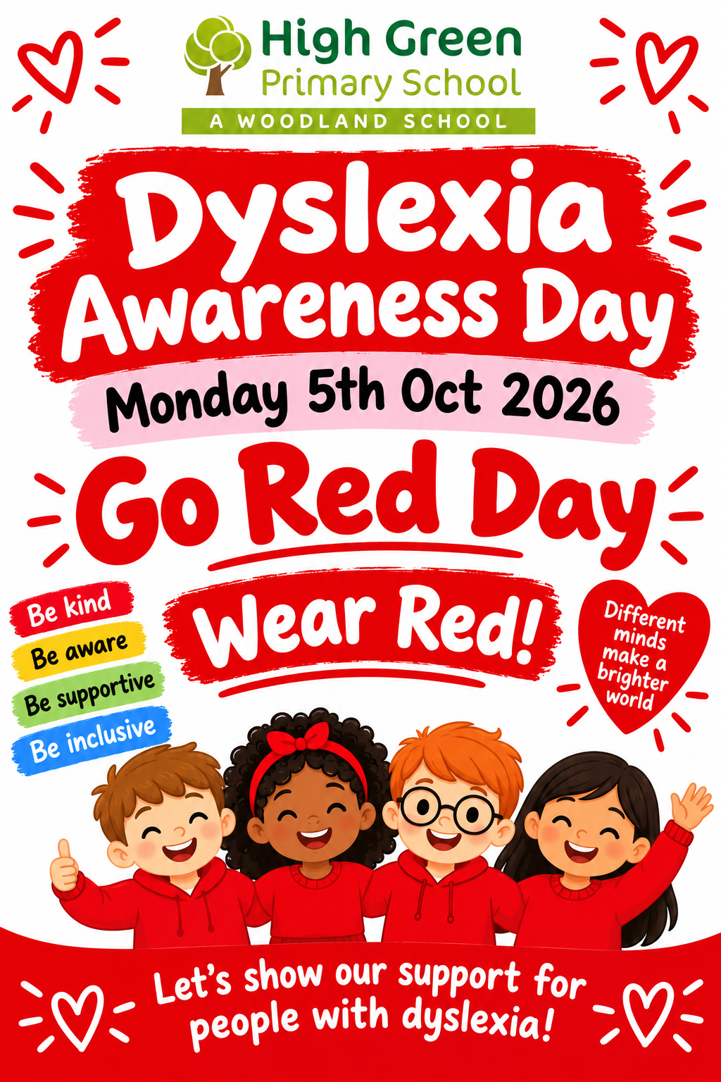 Image of Go Red for Dyslexia Awareness Month