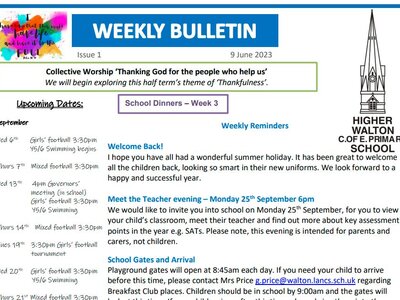 Image of Weekly Bulletin - 8th September 2023