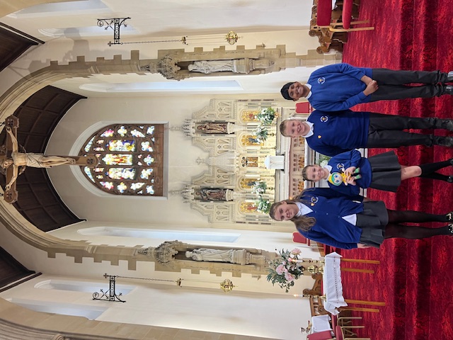Image of Head pupils represent Holy Family at the Fylde Diocesan Mass