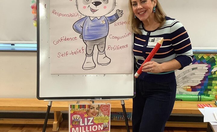 Liz Million drawing to inspire Holy Family pupils