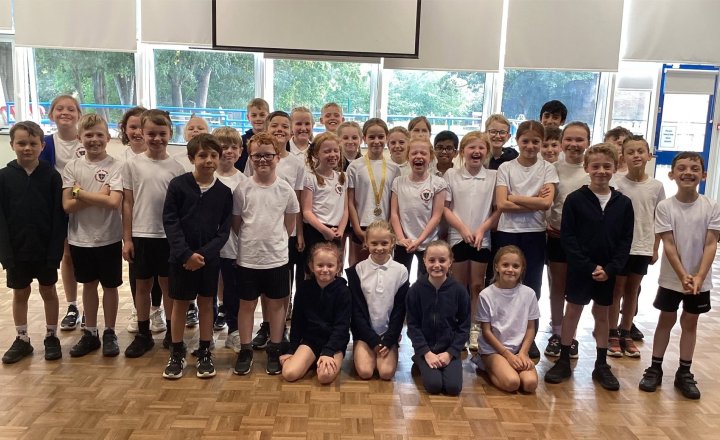 Holy Family Cross Country team after their outstanding performance at the Primary Schools Cross Country Event