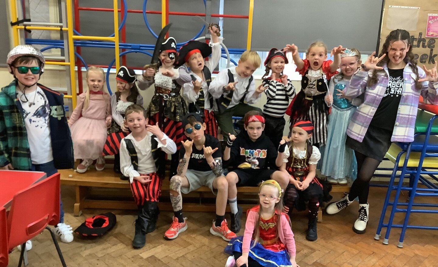 Image of Rockstar, pirate and superhero