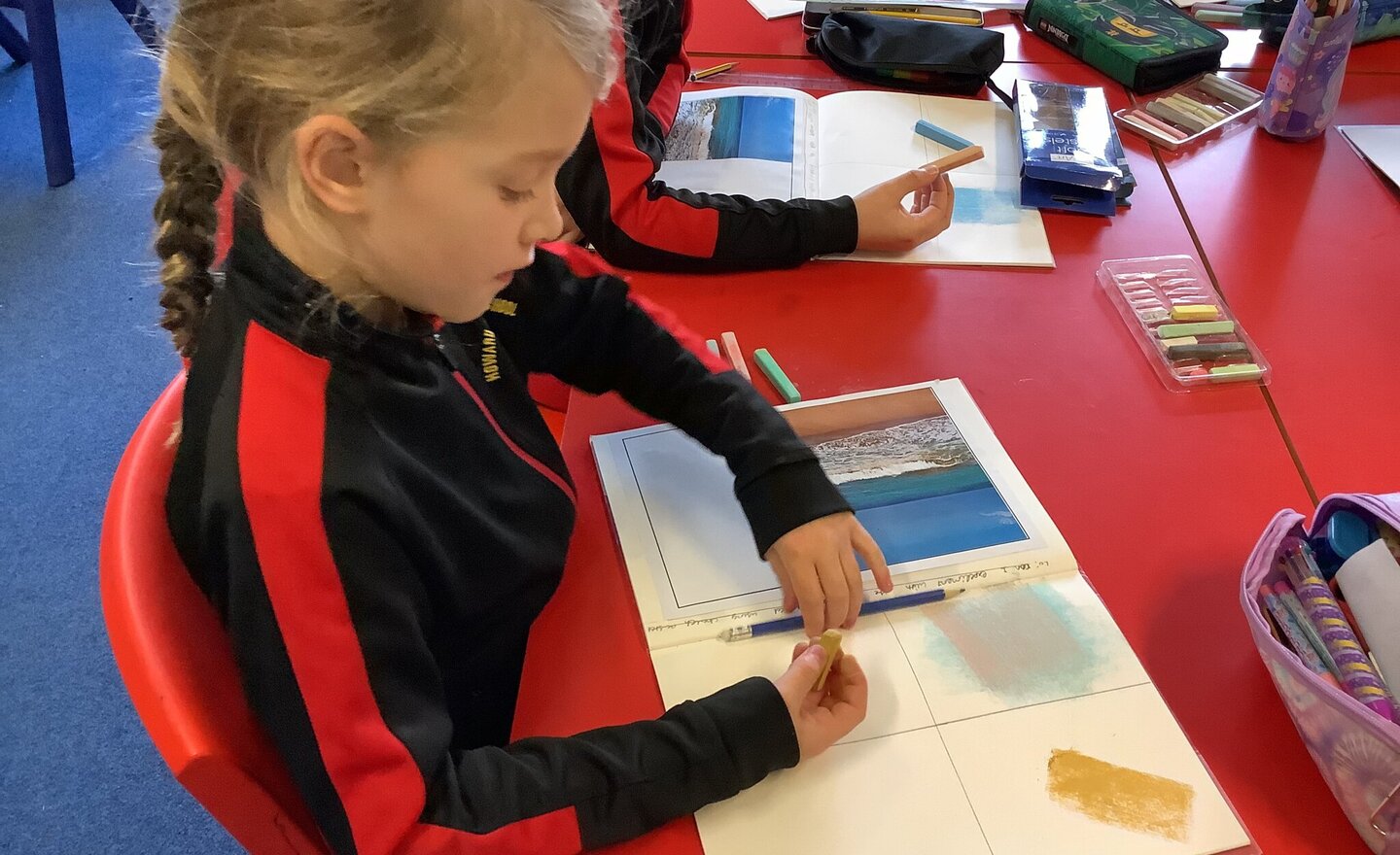 Image of Blocking with pastels