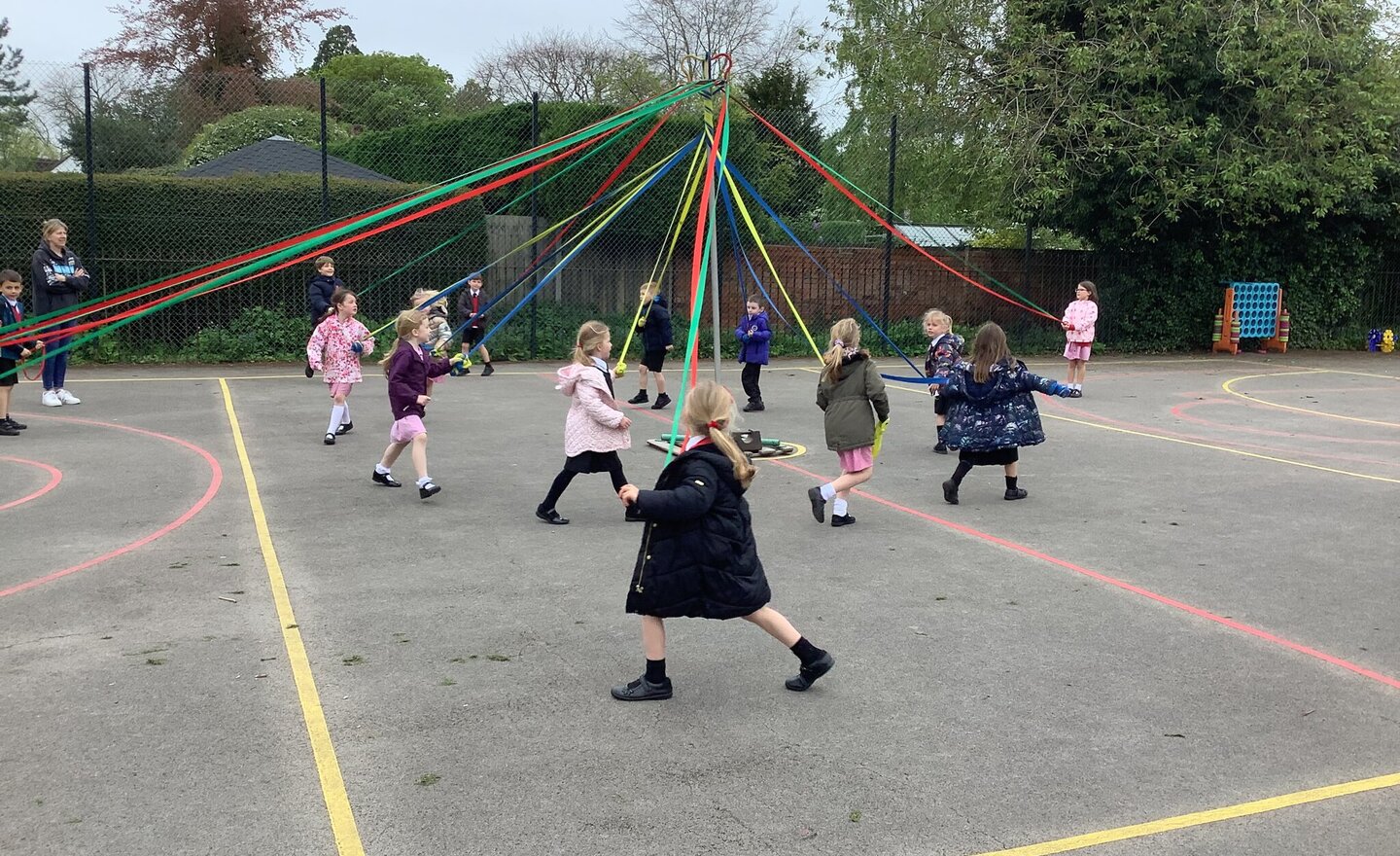 Image of Maypole dance rehearsals