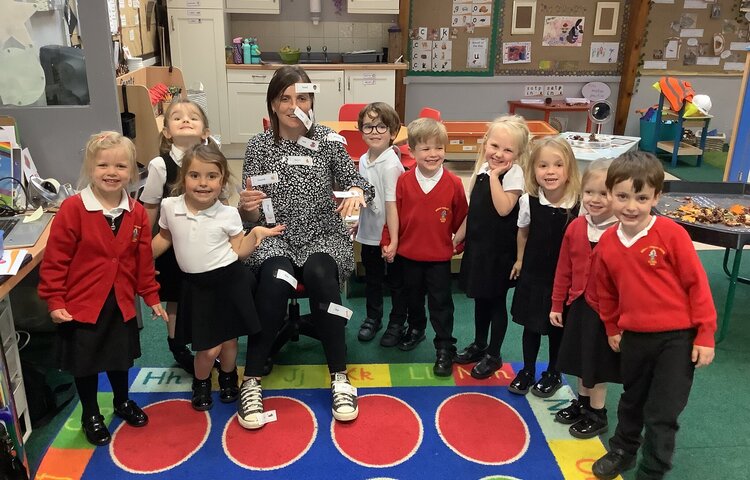 Image of Class 1 label Mrs Powles