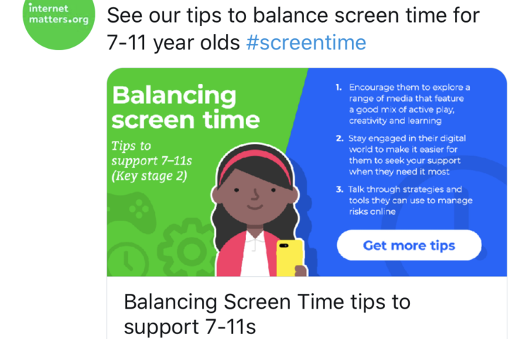 Image of Screen Time 7 -11 Year olds