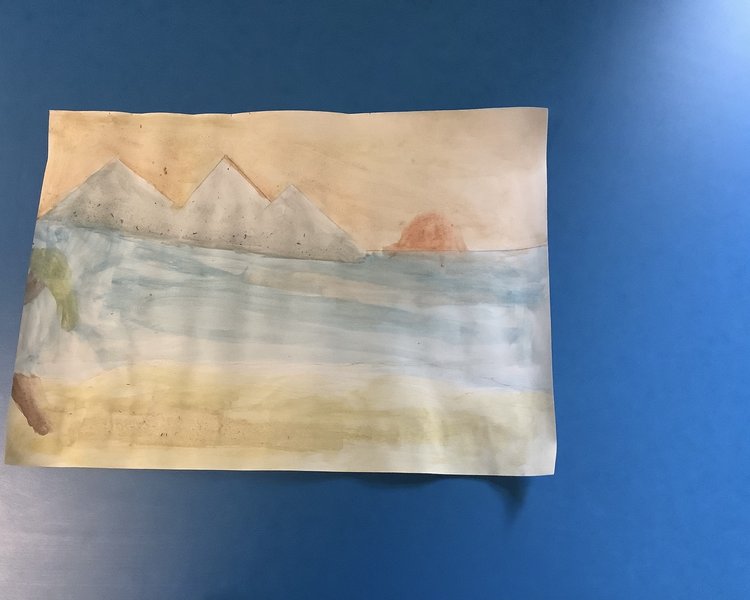 Image of Class 3 ocean watercolour paintings