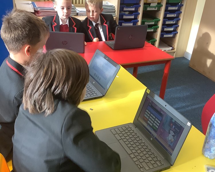 Image of Timestables practice on the chrome books 