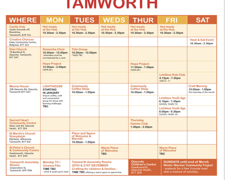 Image of Warm Spaces in Tamworth