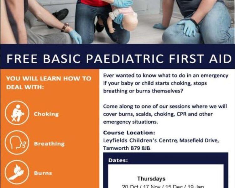 Image of Free Paediatric First Aid in Leyfields Children's Centre, Tamworth