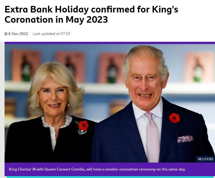 Image of May Bank Holiday for King's Coronation