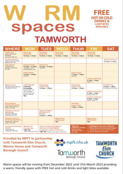 Image of Warm Spaces in Tamworth
