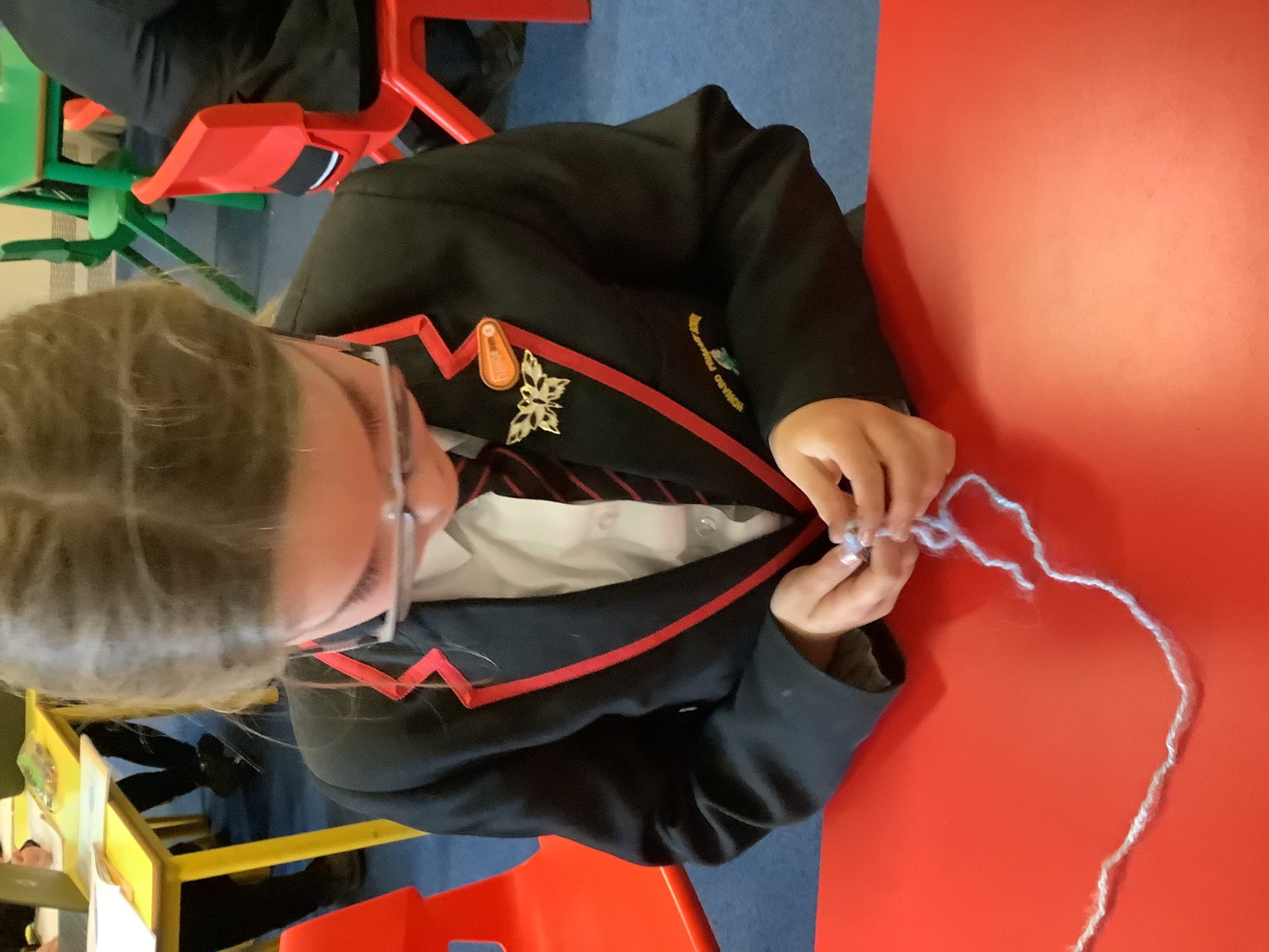 Image of Class 3 are knitting!