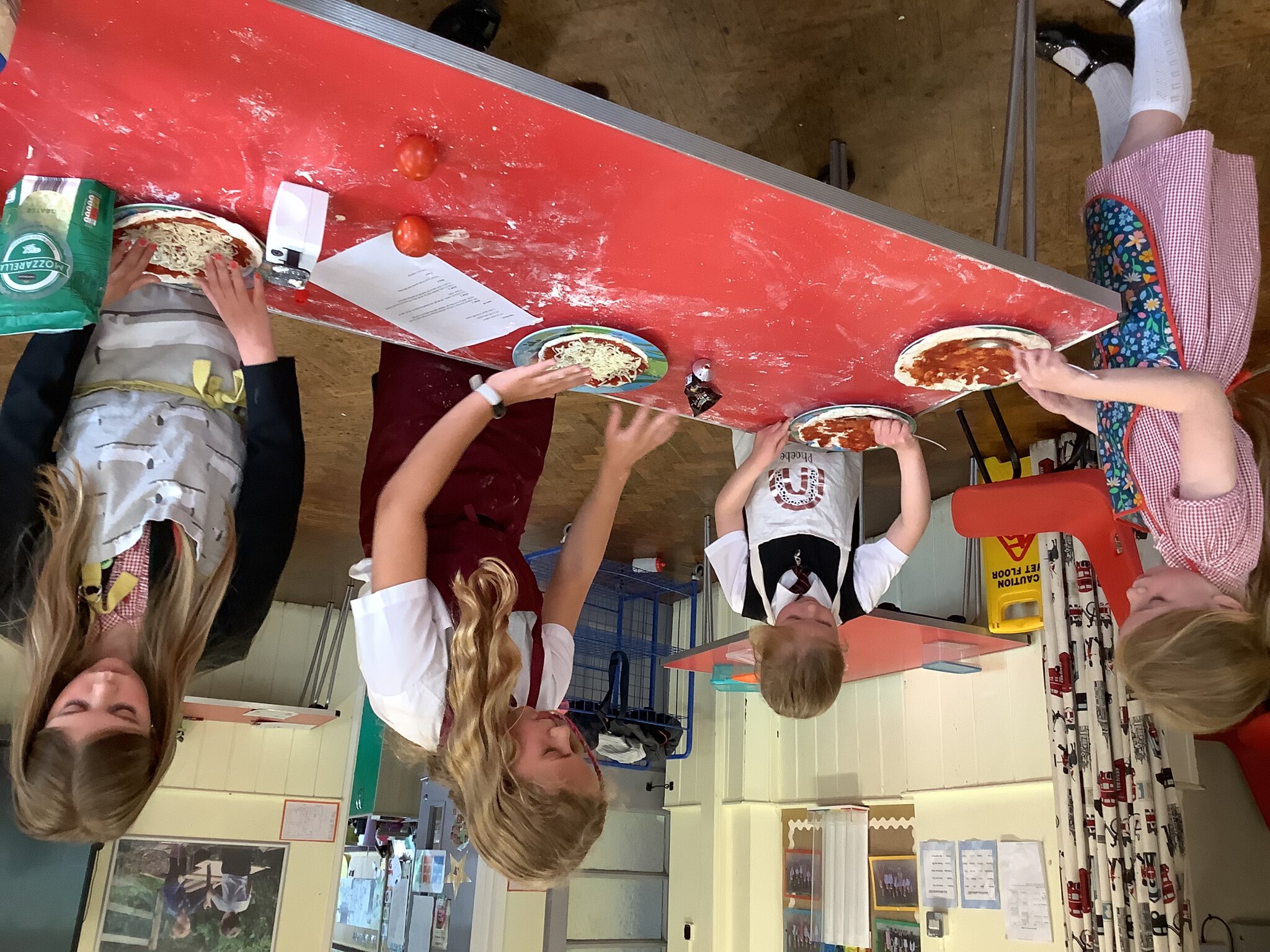 Image of Pizza making in cookery club