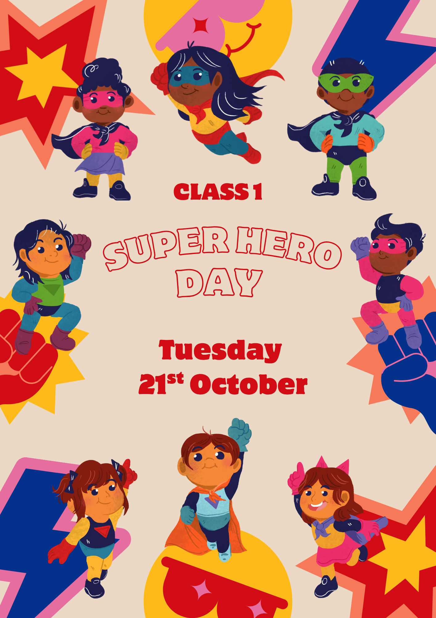 Image of Class 1 - Super Hero Day Tuesday 21st October