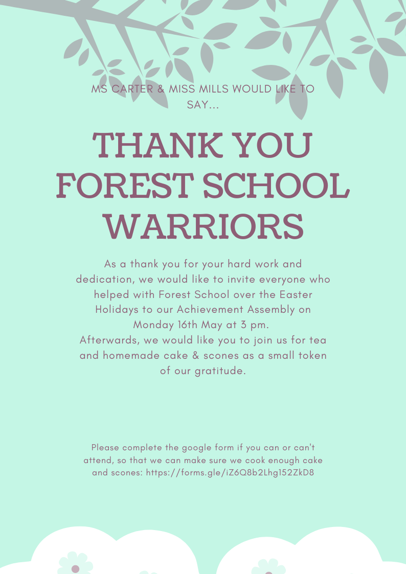 Image of Forest School Warriors- Thank you 