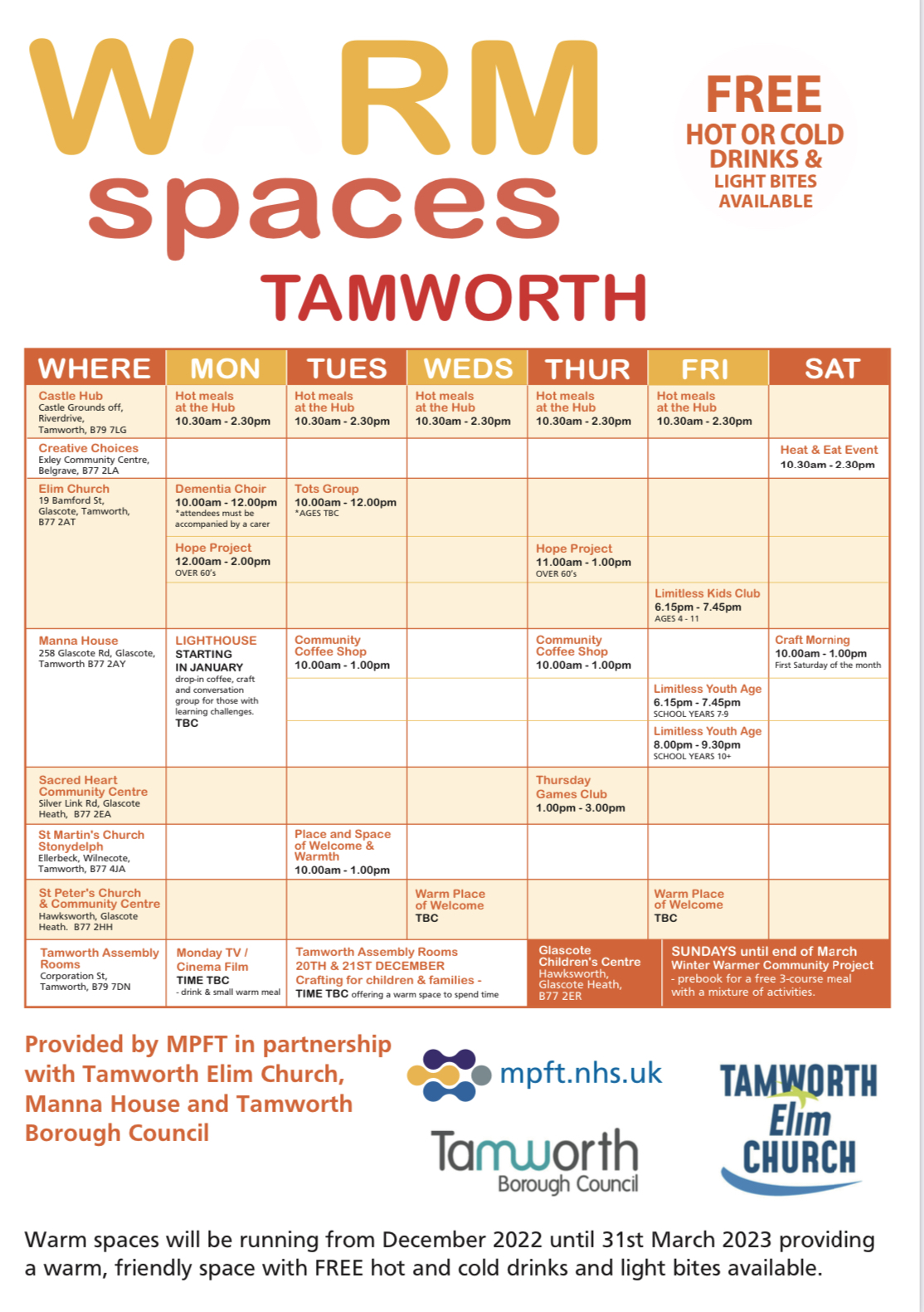 Image of Warm Spaces in Tamworth