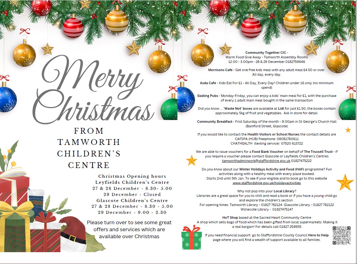 Image of Christmas Flyer from Tamworth Children's Centre