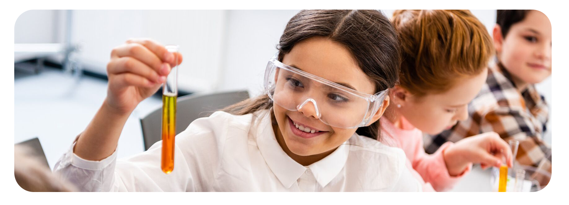 Child in a science lab 