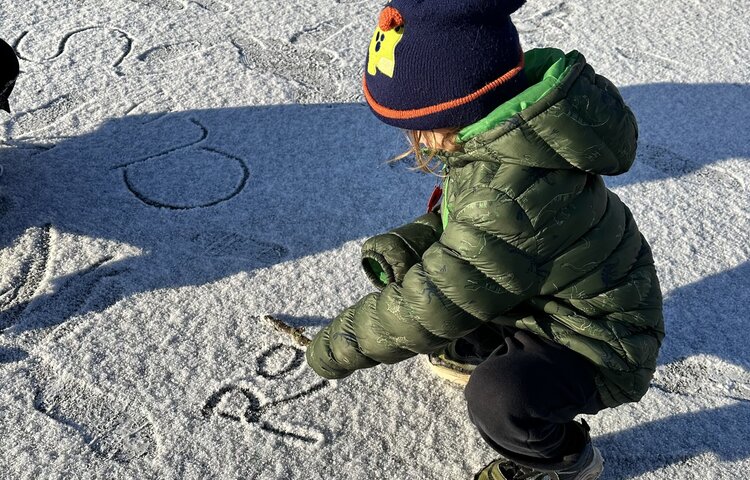 Image of Snow writing 