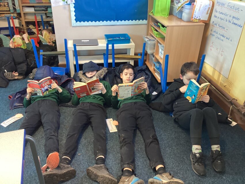 Image of Getting comfortable to improve our reading stamina…
