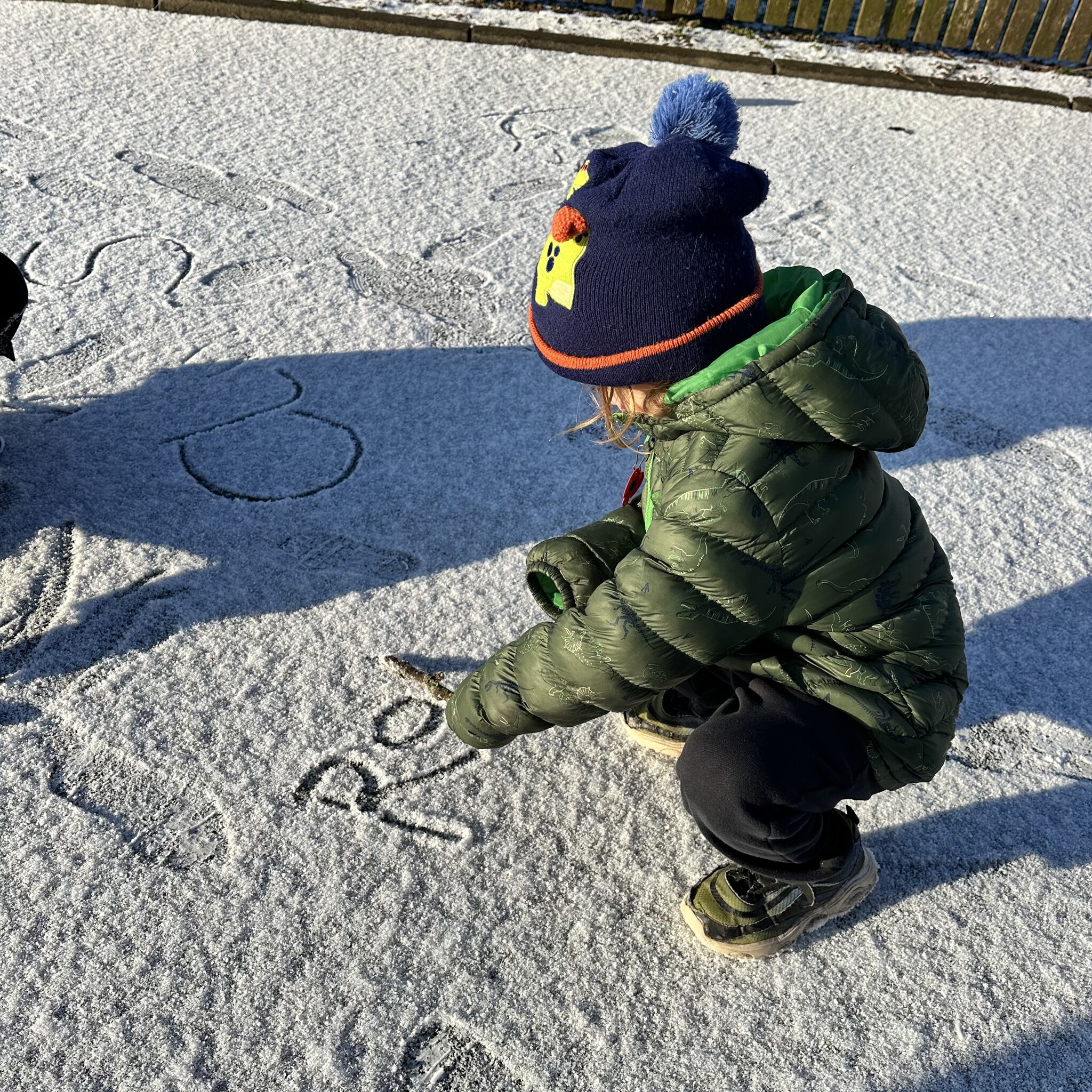 Image of Snow writing 