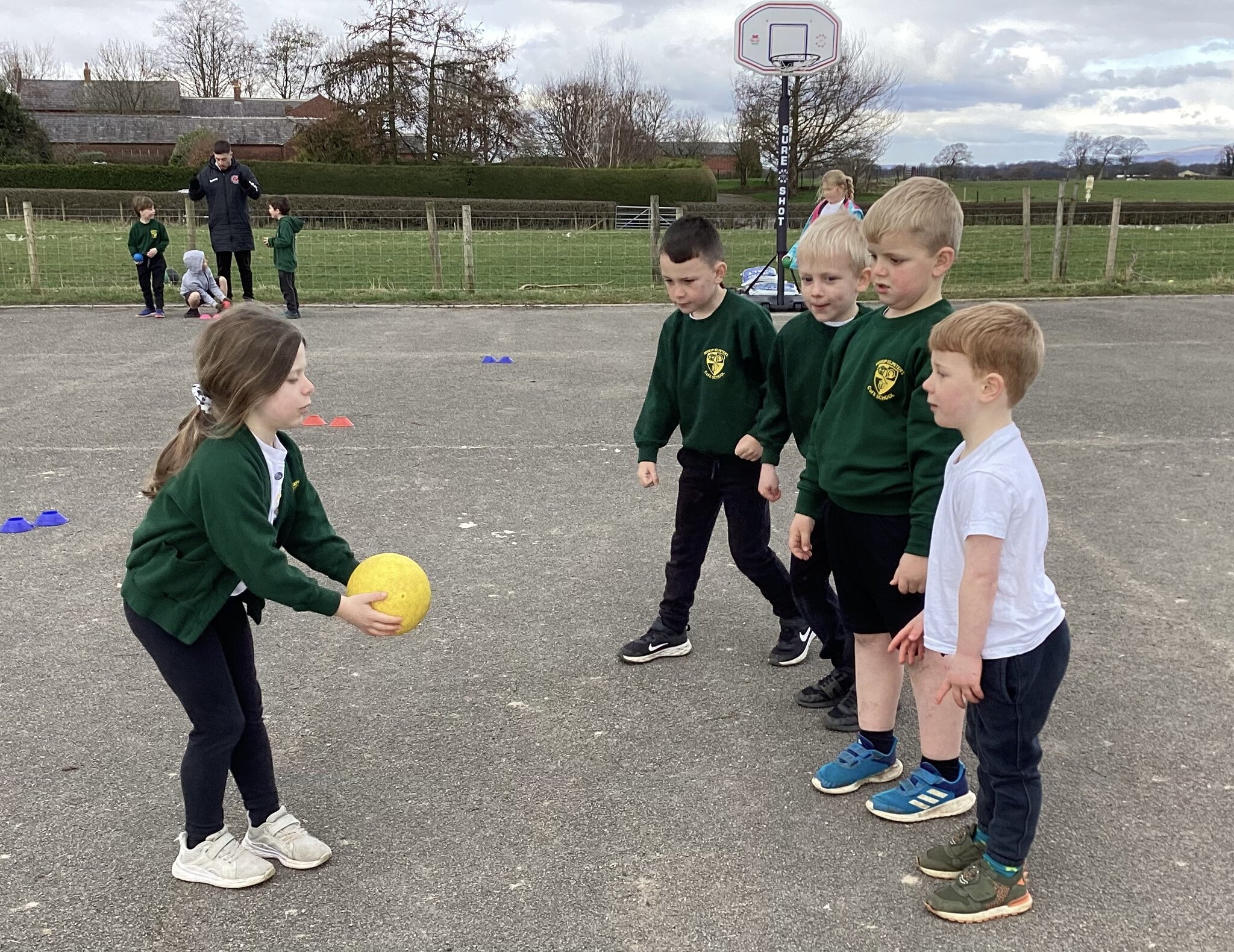 Image of PE throwing and catching 