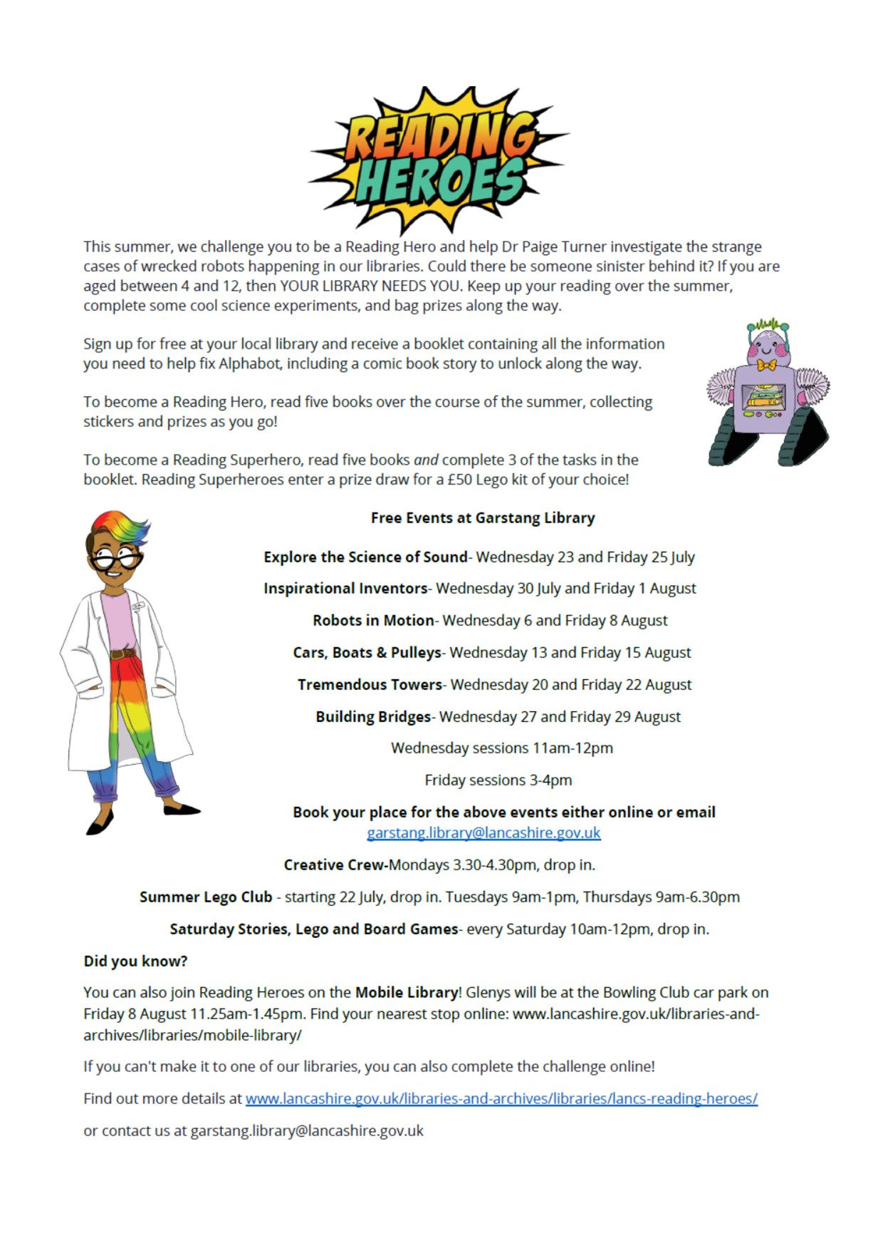 Image of Garstang Library Summer Events