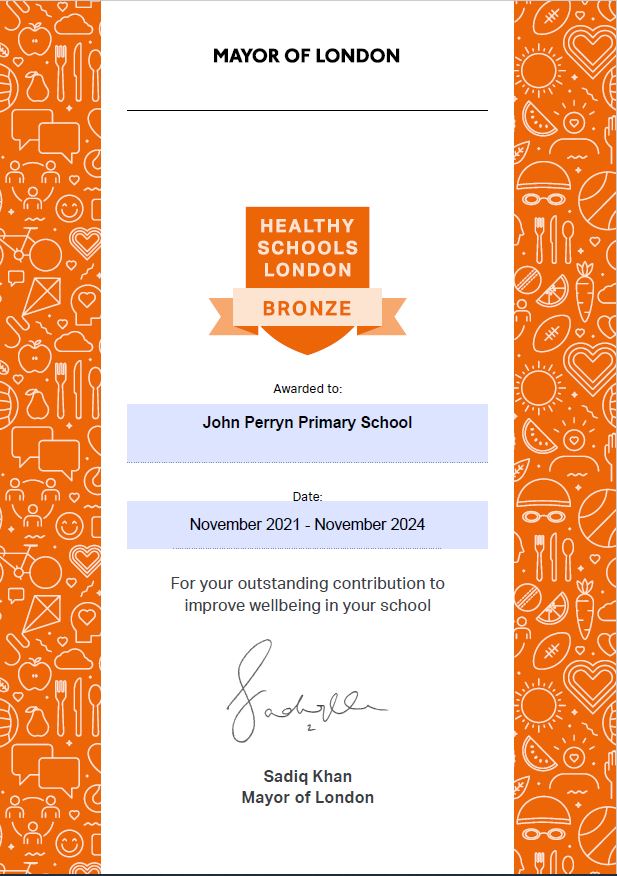 Image of Bronze Healthy Schools London Award