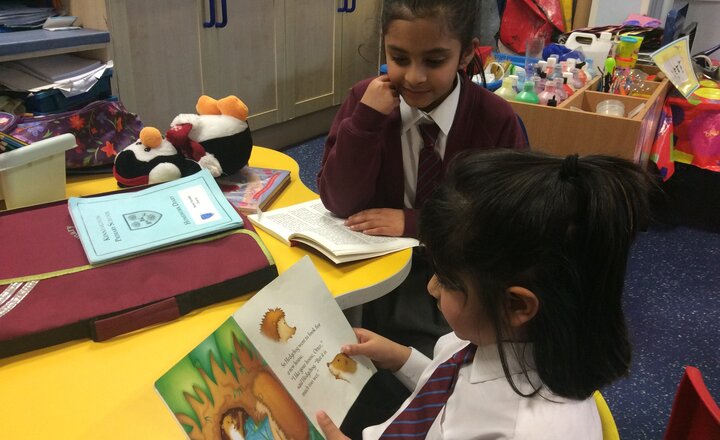 Image of World Book Day Reading Buddies Cherry Class