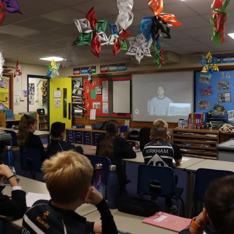 Image of J3 & J4 pupils enjoy online author event 