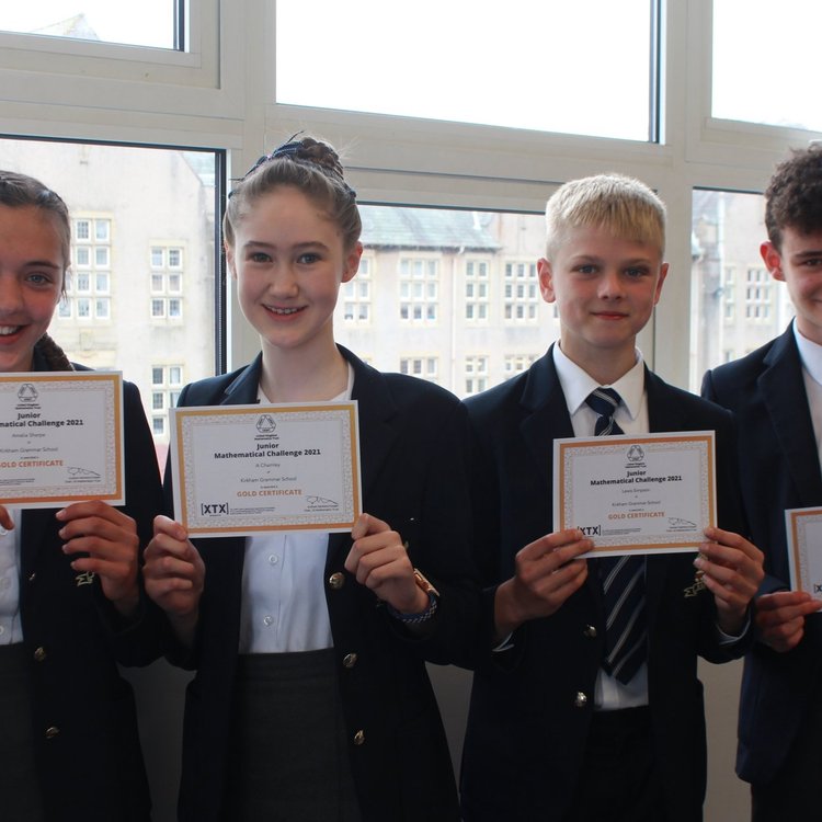 Image of UKMT Maths Challenge Gold Award pupils through to 'Kangaroo' round