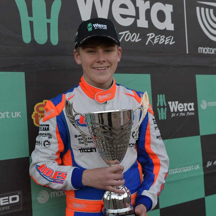 Image of Fifth Year pupil, Sam, enjoys a very successful 2021 kart season