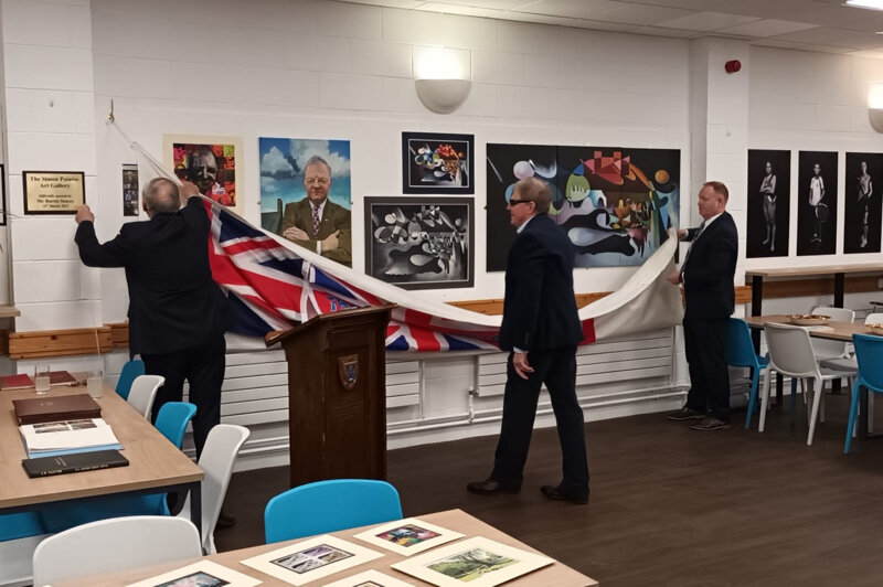 Image of Former KGS Headmaster, Mr. Barrie Stacey officially opens the Simon Painter Art Gallery