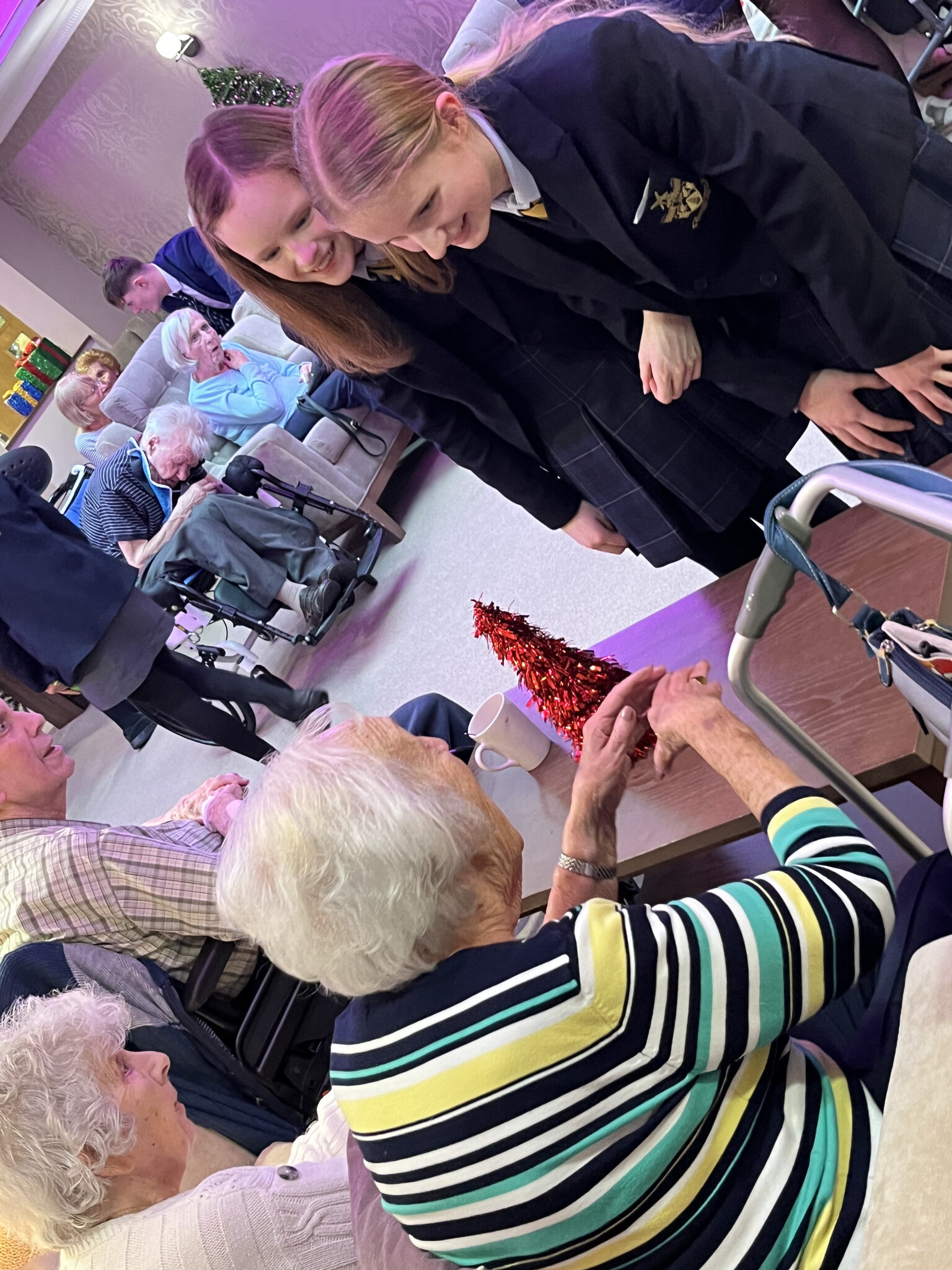 Image of  'Singing for Pleasure' pupils enjoy a delightful afternoon spreading festive cheer at The Moorings and Links View