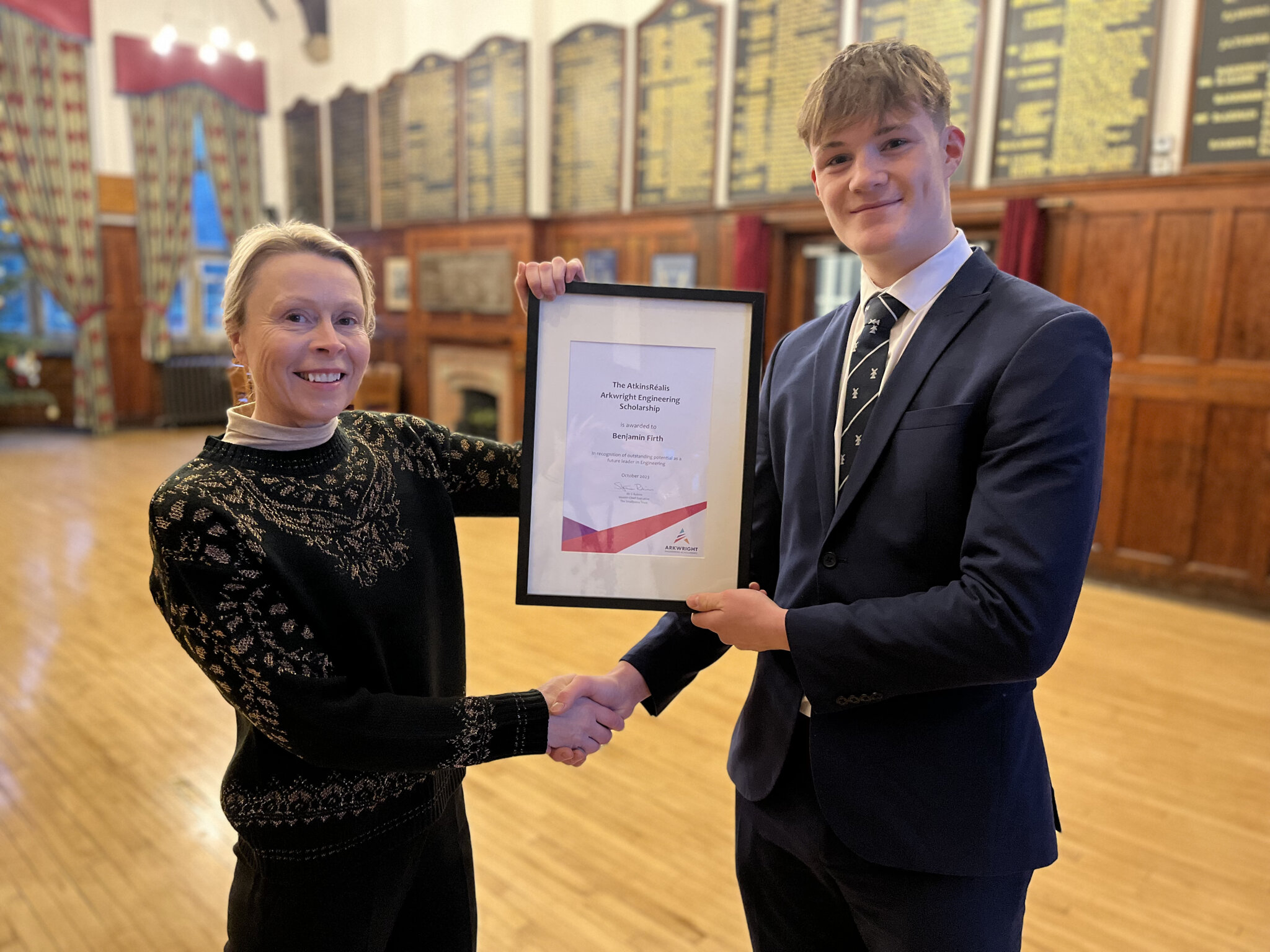 Image of Lower Sixth Form pupil, Ben, awarded The AtkinsRéalis Arkwright Engineering Scholarship