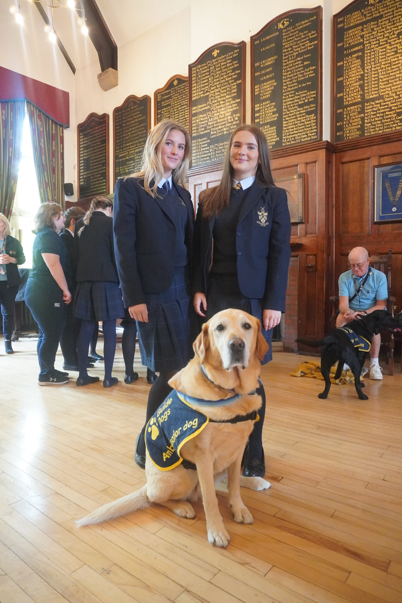 Image of Relax and Paws; Guide Dogs visit Kirkham Grammar School to help pupils beat exam stress
