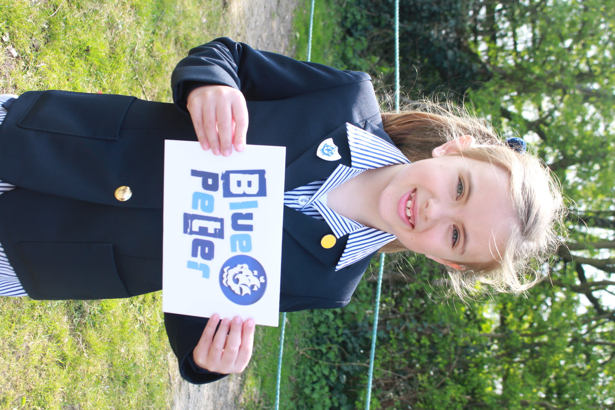 Image of I2 pupil, Iris, awarded the coveted Blue Peter Badge!