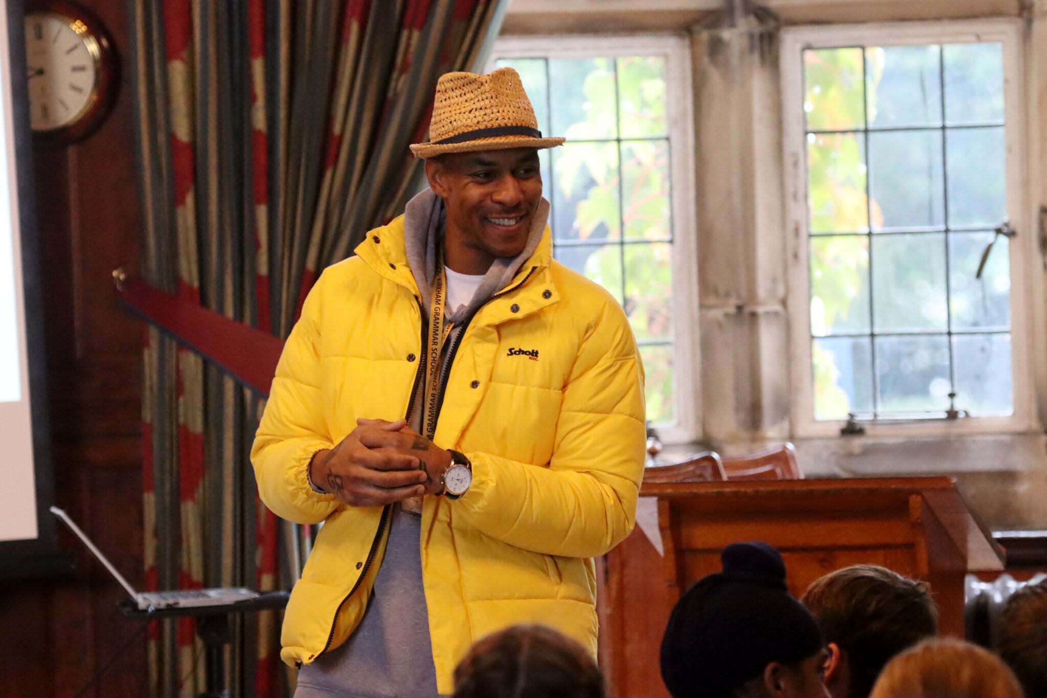 Image of Poet & Musician, Kimba Bush, visits KGS