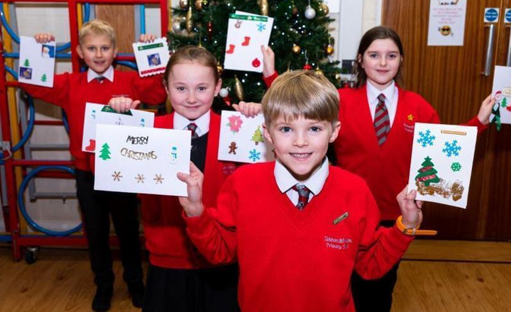 Image of Year 5 make Christmas Cards for local care home.