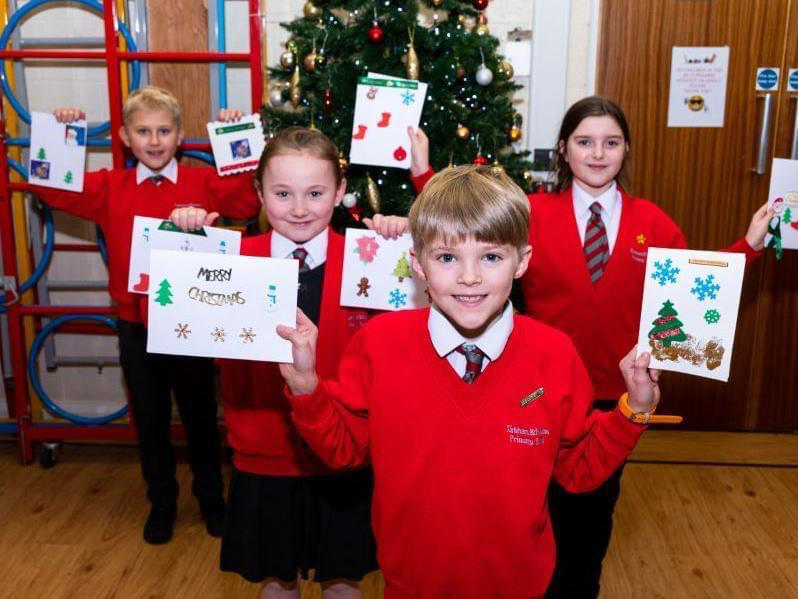 Image of Year 5 make Christmas Cards for local care home.