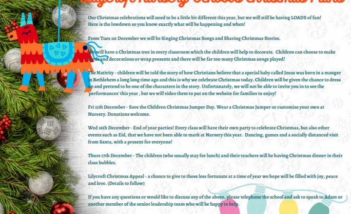 Image of Lilycroft Nursery School's Christmas Plans 