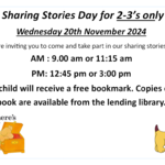 Image of Sharing Stories Day for 2-3’s only