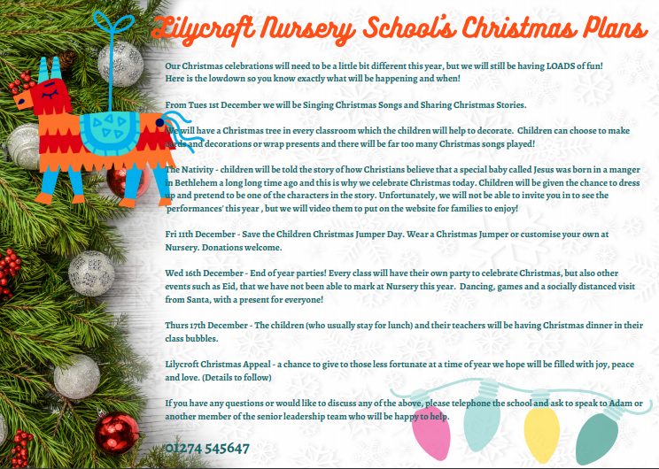 Image of Lilycroft Nursery School's Christmas Plans 